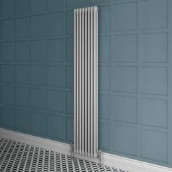 Keswick Grey 1800 x 372mm Cast Iron Style Traditional 2 Column Radiator -Radiators Shop 18X4SIL nd2 460
