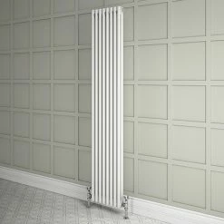 Keswick 1800 x 380mm Cast Iron Style Traditional 2 Column White Radiator