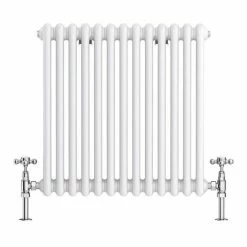 Keswick 605 x 600mm Cast Iron Style Traditional 2 Column White Radiator -Radiators Shop 2CWHZ6X592 d3 460