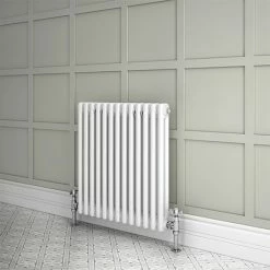 Keswick 605 x 600mm Cast Iron Style Traditional 2 Column White Radiator
