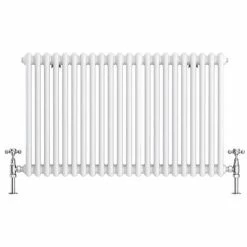 Keswick 600 x 1010mm Cast Iron Style Traditional 2 Column White Radiator -Radiators Shop 2CWHZ6X988 d2 460