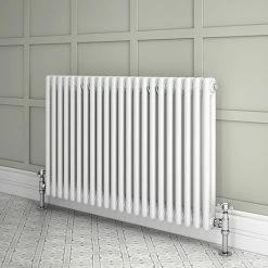 Keswick 600 x 1010mm Cast Iron Style Traditional 2 Column White Radiator