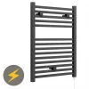 E-Cube Electric Only Heated Towel Rail - W500mm x H690mm - Anthracite Grey -Radiators Shop 388138 p