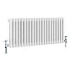 Keswick 450 x 1010mm Cast Iron Style Traditional 3 Column White Radiator -Radiators Shop 3CW45X1008 AF n detail3 460