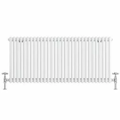 Keswick 600 x 1355mm Cast Iron Style Traditional 3 Column White Radiator -Radiators Shop 3CWH6X1355 d2 460