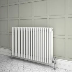 Keswick 600 x 1010mm Cast Iron Style Traditional 3 Column White Radiator