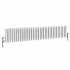 Keswick 300 x 1595mm Cast Iron Style Traditional 3 Column White Radiator
