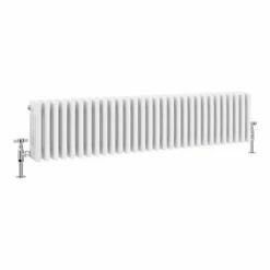 Keswick 300 x 1355mm Cast Iron Style Traditional 4 Column White Radiator -Radiators Shop 4CWH3X1340 detail2 460