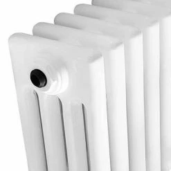 Keswick 600 x 605mm Cast Iron Style Traditional 4 Column White Radiator -Radiators Shop 4CWH6X636 d2 460