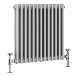 Keswick Grey 600 x 592mm Cast Iron Style Traditional 2 Column Radiator