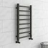 Brooklyn Black Nickel 800 x 500mm Straight Heated Towel Rail -Radiators Shop 805BNTR p1