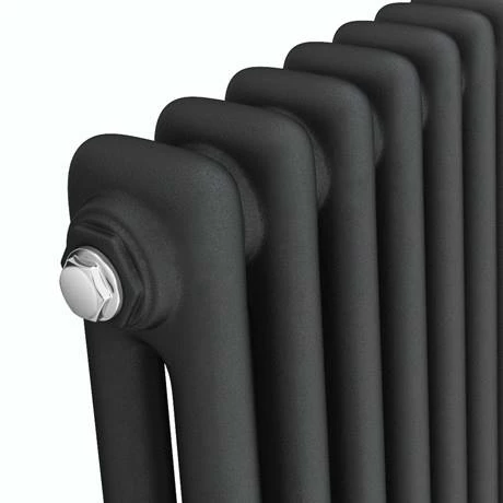 Keswick 1800 x 380mm Cast Iron Style Traditional 2 Column Anthracite Radiator 4 Keswick 1800 x 380mm Cast Iron Style Traditional 2 Column Anthracite Radiator - Image 2