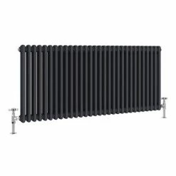 Keswick 600 x 1355mm Cast Iron Style Traditional 2 Column Anthracite Radiator -Radiators Shop A2C6X1340 N D2 460