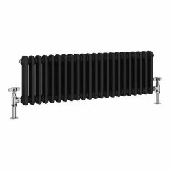 Keswick 315 x 1010mm Horizontal Radiator Anthracite 2 Column (22 Sections) -Radiators Shop A2CHZ3X1008 AF detail2a 460