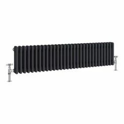 Keswick 300 x 1355mm Cast Iron Style Traditional 3 Column Anthracite Radiator -Radiators Shop A3C3X1355 n detail3 460