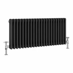 Keswick 450 x 1010mm Cast Iron Style Traditional 3 Column Anthracite Radiator -Radiators Shop A3C45X1008 AF detail3 460