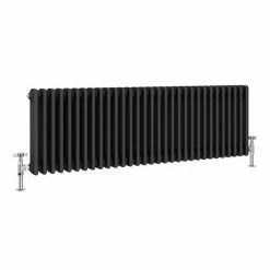 Keswick 450 x 1414mm Cast Iron Style Traditional 3 Column Anthracite Radiator -Radiators Shop A3C45X1413 AF detail2a 460