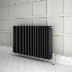Keswick 600 x 1010mm Cast Iron Style Traditional 3 Column Anthracite Radiator