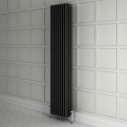 Keswick 1800 x 380mm Cast Iron Style Traditional 4 Column Anthracite Radiator