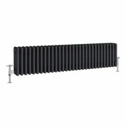 Keswick 300 x 1355mm Cast Iron Style Traditional 4 Column Anthracite Radiator -Radiators Shop A4C3X1340 detail01 460