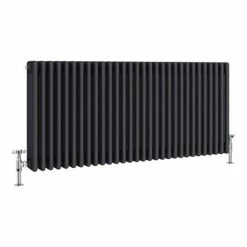 Keswick 600 x 1355mm Cast Iron Style Traditional 4 Column Anthracite Radiator -Radiators Shop A4C6X1340 DETAIL01 460