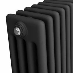 Keswick 600 x 1355mm Cast Iron Style Traditional 4 Column Anthracite Radiator -Radiators Shop A4C6X1340 d1 460