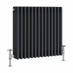 Keswick 600 x 605mm Cast Iron Style Traditional 4 Column Anthracite Radiator -Radiators Shop A4C6X636 detail01 460