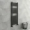Diamond Heated Towel Rail - W500 x H1200mm - Anthracite