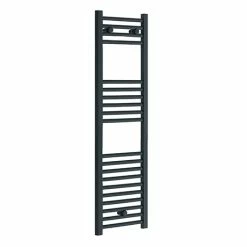 Diamond Heated Towel Rail - W300 x H1200mm - Anthracite - Straight