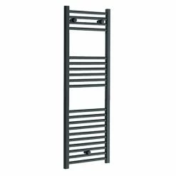 Diamond Heated Towel Rail - W400 x H1200mm - Anthracite - Straight