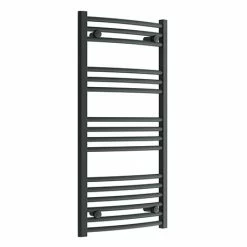 Diamond Curved Heated Towel Rail - W500 x H1000mm - Anthracite