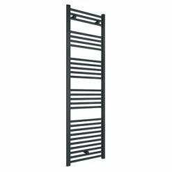 Diamond Heated Towel Rail - W500 x H1600mm - Anthracite - Straight