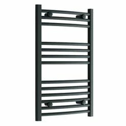 Diamond Curved Heated Towel Rail - W500 x H800mm - Anthracite