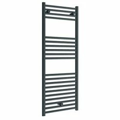 Diamond Heated Towel Rail - W600 x H1200mm - Anthracite - Straight