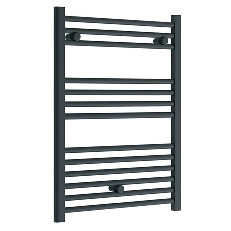 Diamond Heated Towel Rail - W600 x H800mm - Anthracite - Straight 3 Diamond Heated Towel Rail - W600 x H800mm - Anthracite - Straight