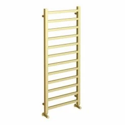 Arezzo Cube Brushed Brass 1200 x 500 Heated Towel Rail -Radiators Shop AZ125BBSQ d2 460