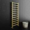 Arezzo Cube Brushed Brass 1200 x 500 Heated Towel Rail