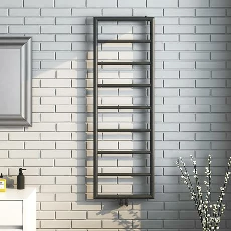Arezzo Matt Black 1500 x 500 Ladder Heated Towel Rail 4 Arezzo Matt Black 1500 x 500 Ladder Heated Towel Rail - Image 2