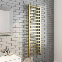 Arezzo Cube Brushed Brass 1600 x 500 Heated Towel Rail 8 Arezzo Cube Brushed Brass 1600 x 500 Heated Towel Rail -Radiators Shop AZ165BBSQ N d1 460