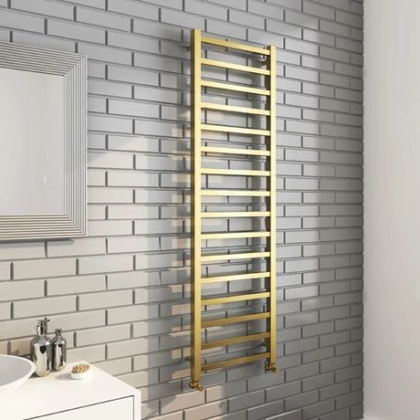 Arezzo Cube Brushed Brass 1600 x 500 Heated Towel Rail 5 Arezzo Cube Brushed Brass 1600 x 500 Heated Towel Rail - Image 3