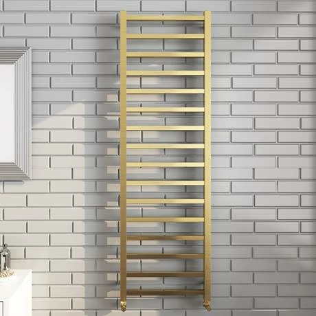 Arezzo Cube Brushed Brass 1600 x 500 Heated Towel Rail 6 Arezzo Cube Brushed Brass 1600 x 500 Heated Towel Rail - Image 4