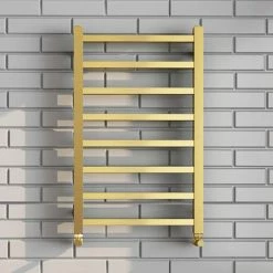Arezzo Cube Brushed Brass 800 x 500 Heated Towel Rail 7 Arezzo Cube Brushed Brass 800 x 500 Heated Towel Rail -Radiators Shop AZ85BBSQ n d3 460