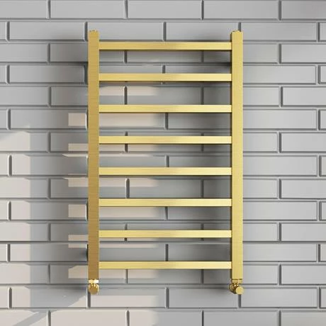 Arezzo Cube Brushed Brass 800 x 500 Heated Towel Rail 5 Arezzo Cube Brushed Brass 800 x 500 Heated Towel Rail - Image 3