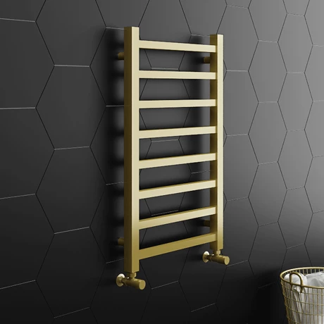 Arezzo Cube Brushed Brass 800 x 500 Heated Towel Rail 3 Arezzo Cube Brushed Brass 800 x 500 Heated Towel Rail