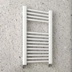 Arezzo Cube Matt White 690 x 500 Heated Towel Rail