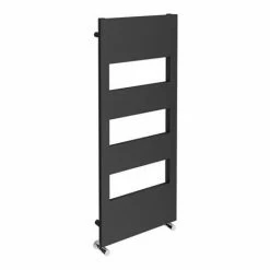 Arezzo Anthracite 1200 x 500 Designer Panel Radiator with Towel Rails -Radiators Shop AZR12X5A d3 460