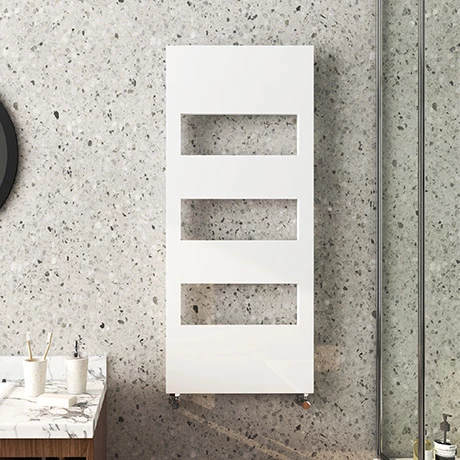 Arezzo White 1200 x 500 Designer Panel Radiator with Towel Rails 3 Arezzo White 1200 x 500 Designer Panel Radiator with Towel Rails