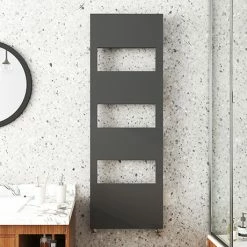 Arezzo Anthracite 1500 x 500 Designer Panel Radiator with Towel Rails