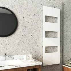 Arezzo White 1500 x 500 Designer Panel Radiator with Towel Rails -Radiators Shop AZR15X5W d1 460