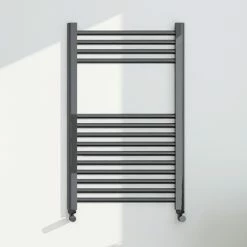 Brooklyn 800 x 500mm Black Nickel Straight Heated Towel Rail